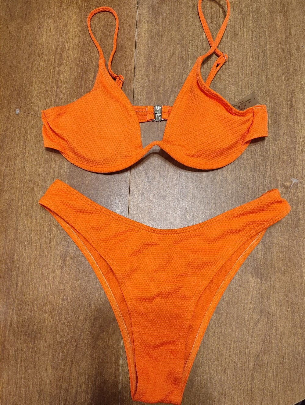Vibrant Orange Underwire Bikini Set - Women's Swim